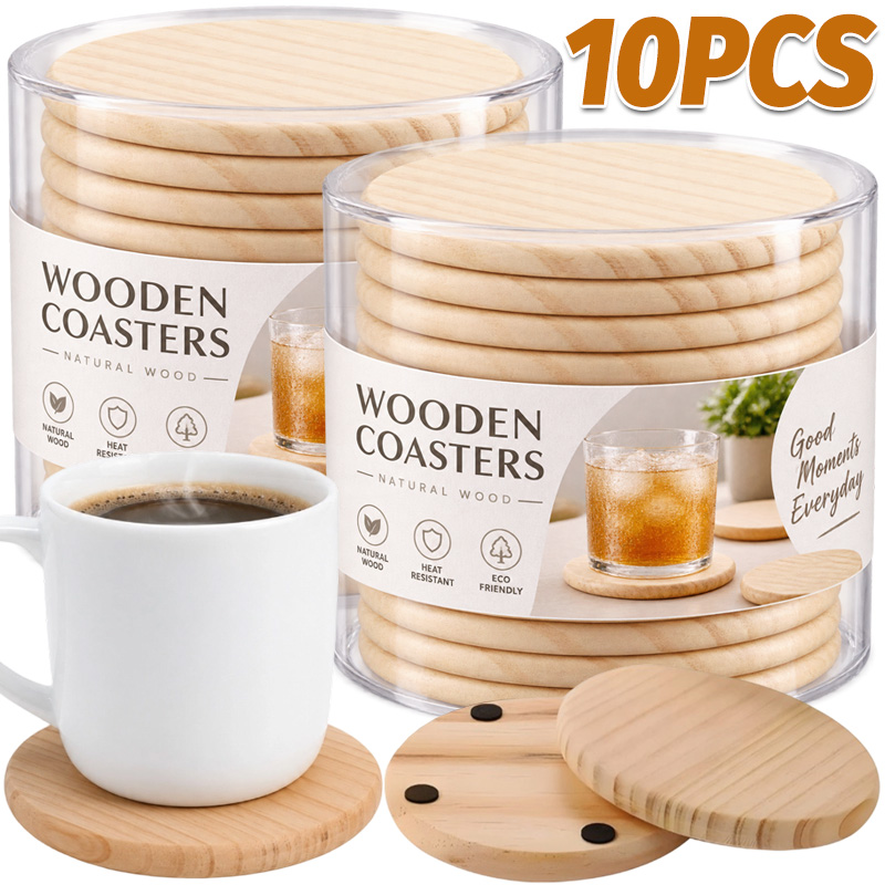 Water Bottle Blank - Round Blank Wooden Coasters Bottle Wine